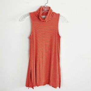 Anthropologie | ribbed cowl neck striped tank top